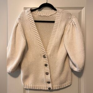 ba&sh Cream Button-Up Cardigan